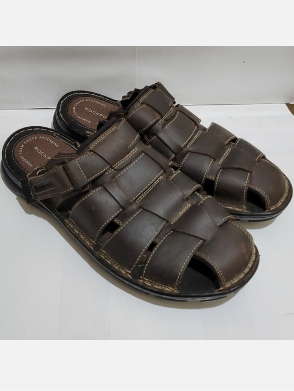 Rockport Mens Leather Fisherman Sandal Darwyn‎ Brown